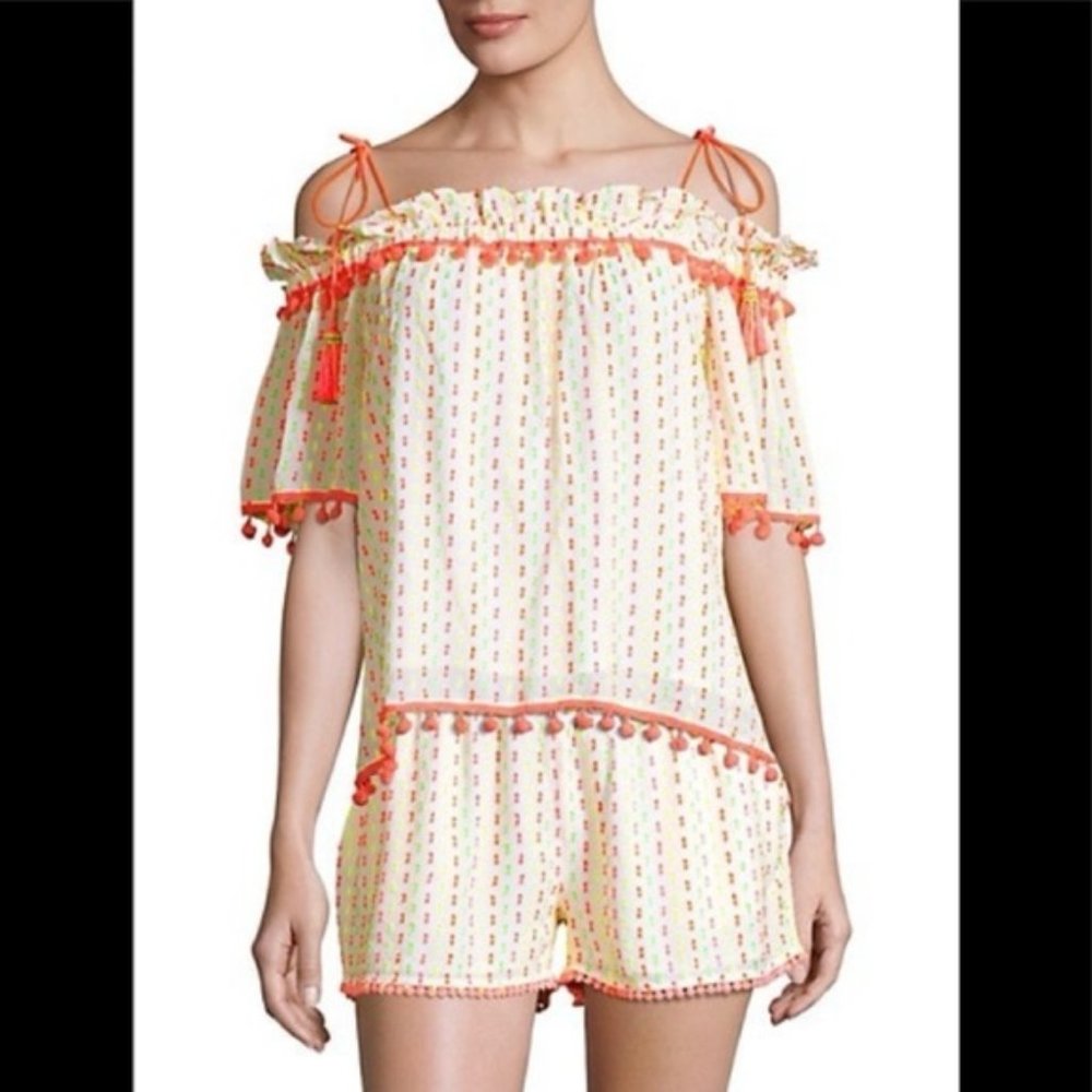 Tessora NWT Multicolor DANA Off the Shoulder Cream Top, Size Large